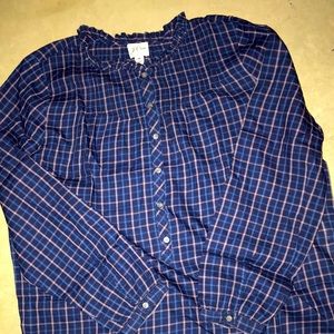J Crew Plaid Popover EUC